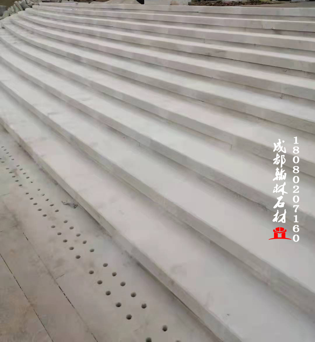 花崗石芝麻灰白廣場公園地鋪臺(tái)階石板四川 